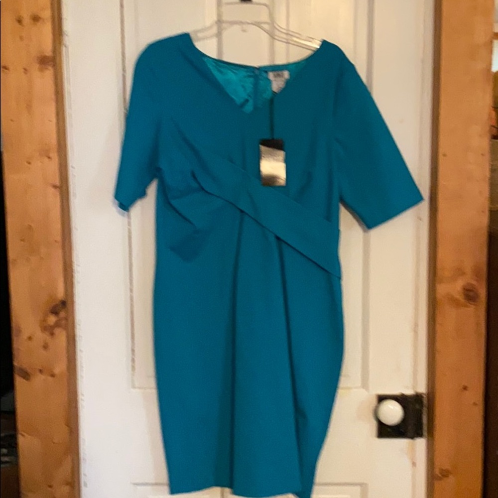 Monroe and main tailored fitted teal dress sz 14